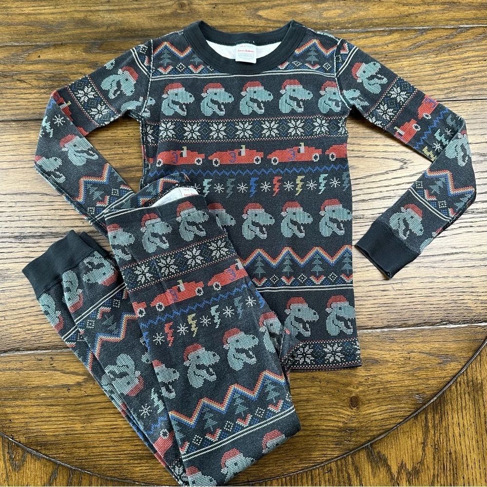 Hanna Andersson Dinosaur Holiday Print Pajama Set